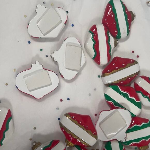 Christmas Ornaments Beads Snowflakes Santa Gingerbread Man Glass Crafting Pieces - Picture 4 of 9